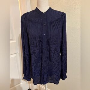 Lucky Brand Navy Floral-Jacquard Button Down Shirt